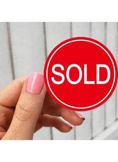 Well Tile 2 Inch Sold Stickers Fluorescent Red Sold Labels - Sold Point Of Sale Pricing Inventory Control Labels For Retail Store Shop Tag Yard Sale 500 Pcs  - Image 2