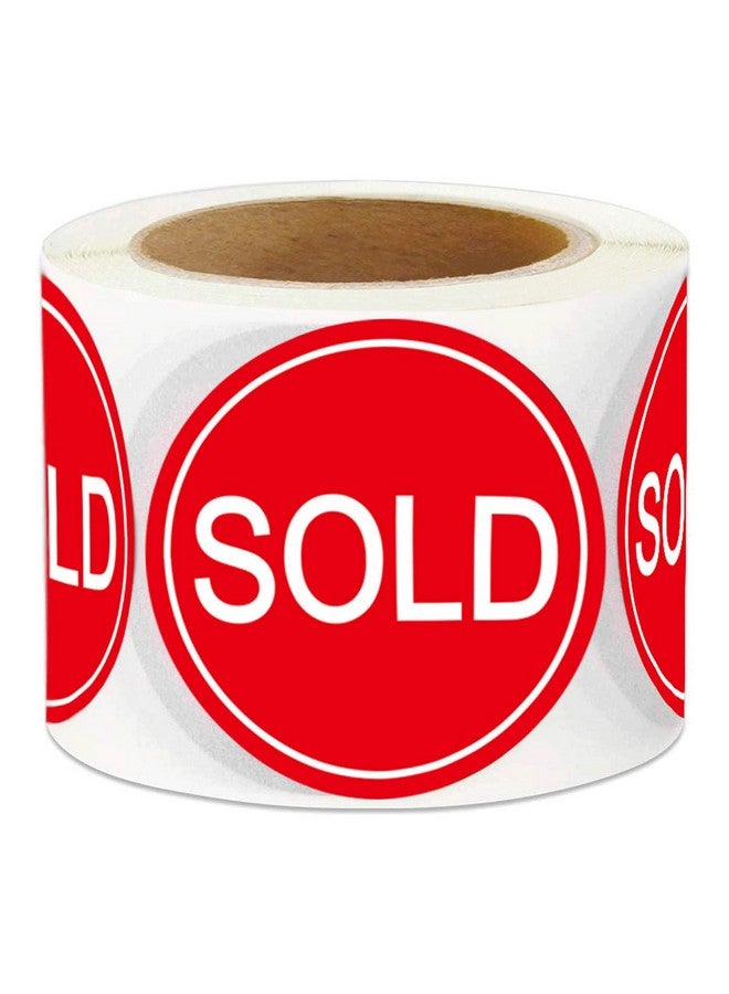 Well Tile 2 Inch Sold Stickers Fluorescent Red Sold Labels - Sold Point Of Sale Pricing Inventory Control Labels For Retail Store Shop Tag Yard Sale 500 Pcs - Image 1