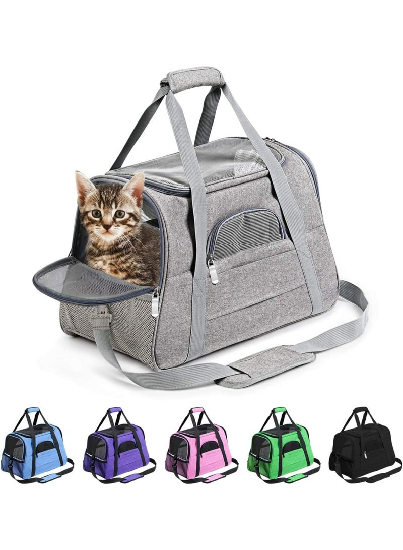 CMGTYYD Pet Carrier Bag, Suitable for Small Dog Cages, Small Pet Cages, Airline Approved Dog and Cat Travel Cages, with Comfortable Mattress for Outdoor Hiking Travel Bag (Grey) - Image 1
