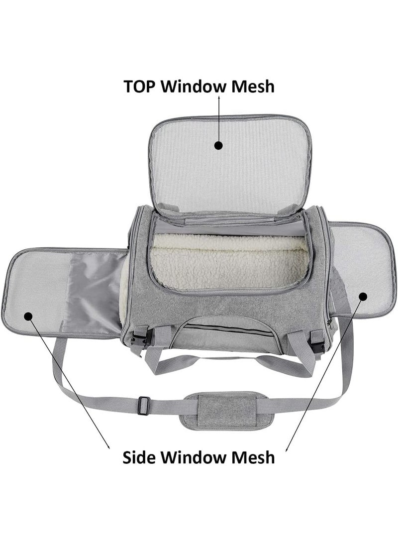 CMGTYYD Pet Carrier Bag, Suitable for Small Dog Cages, Small Pet Cages, Airline Approved Dog and Cat Travel Cages, with Comfortable Mattress for Outdoor Hiking Travel Bag (Grey) - Image 4