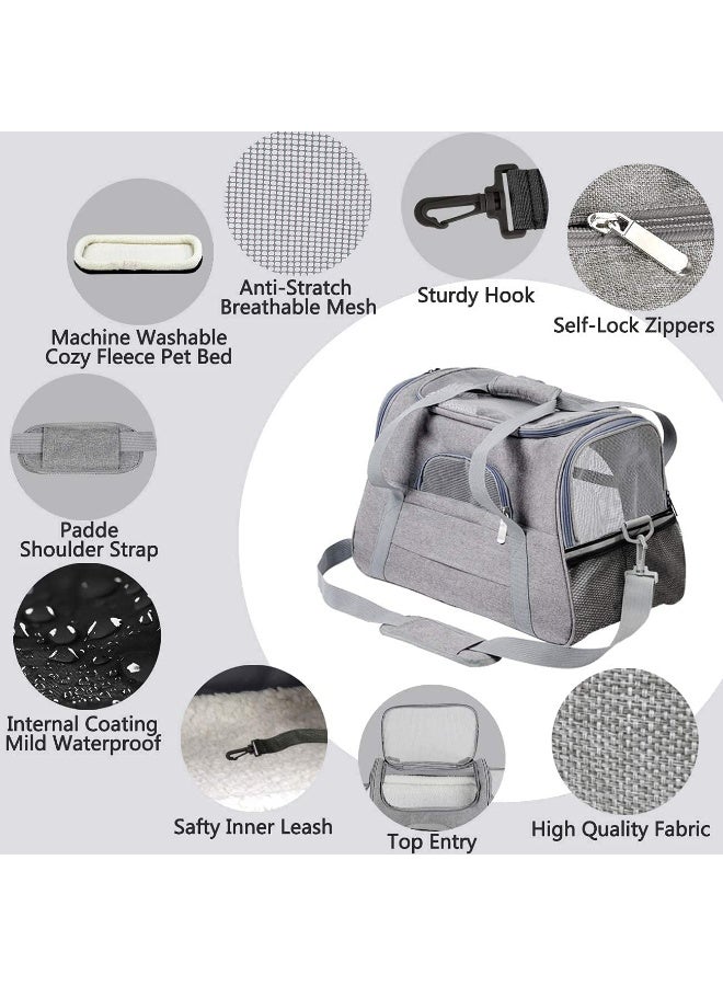 CMGTYYD Pet Carrier Bag, Suitable for Small Dog Cages, Small Pet Cages, Airline Approved Dog and Cat Travel Cages, with Comfortable Mattress for Outdoor Hiking Travel Bag (Grey) - Image 3