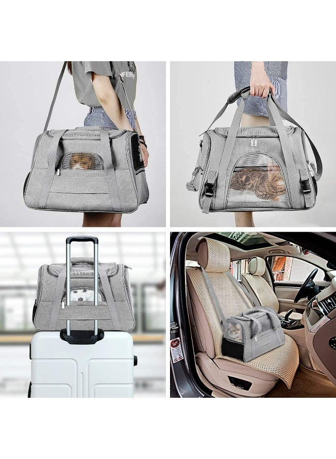CMGTYYD Pet Carrier Bag, Suitable for Small Dog Cages, Small Pet Cages, Airline Approved Dog and Cat Travel Cages, with Comfortable Mattress for Outdoor Hiking Travel Bag (Grey) - Image 5