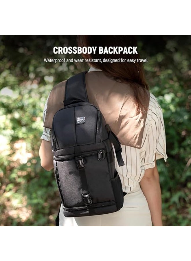 Neewer Professional Camera Sling Backpack for Nikon Canon Sony and Other DSLR and Lens, Tripod, Other Accessories, Waterproof and Anti-Tear Bag with Padded Partitions - Image 3