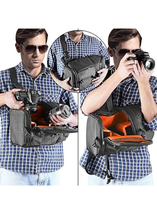 Neewer Professional Camera Sling Backpack for Nikon Canon Sony and Other DSLR and Lens, Tripod, Other Accessories, Waterproof and Anti-Tear Bag with Padded Partitions - Image 2