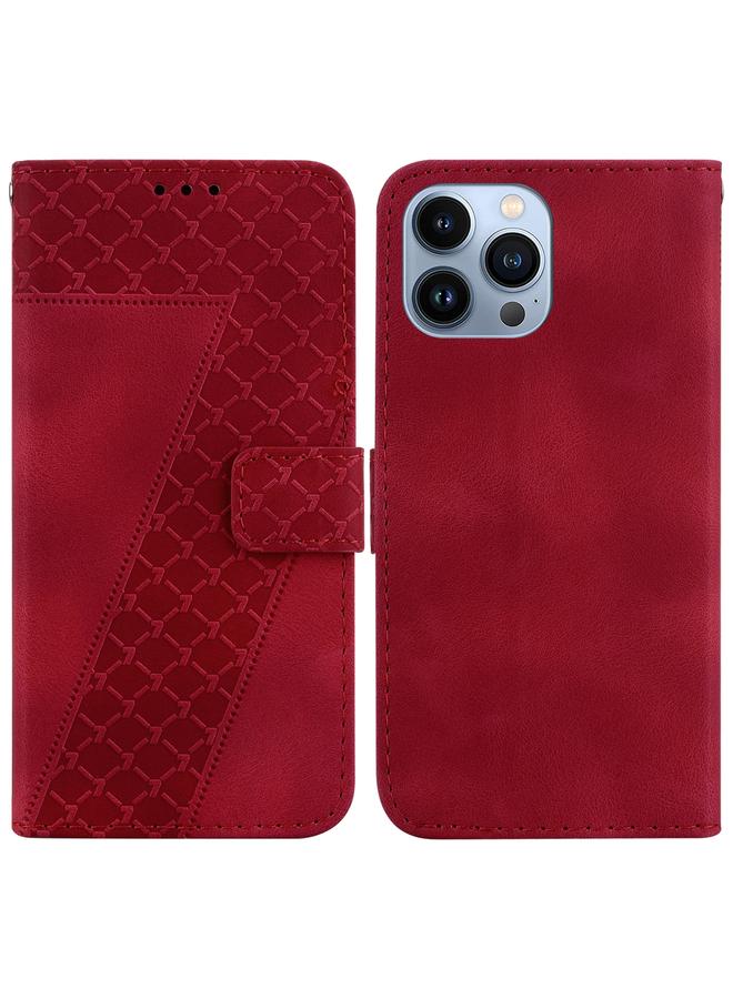 Zaboon Case For iPhone 13 Pro Seven-shaped Embossed Leather Phone Case - Image 1