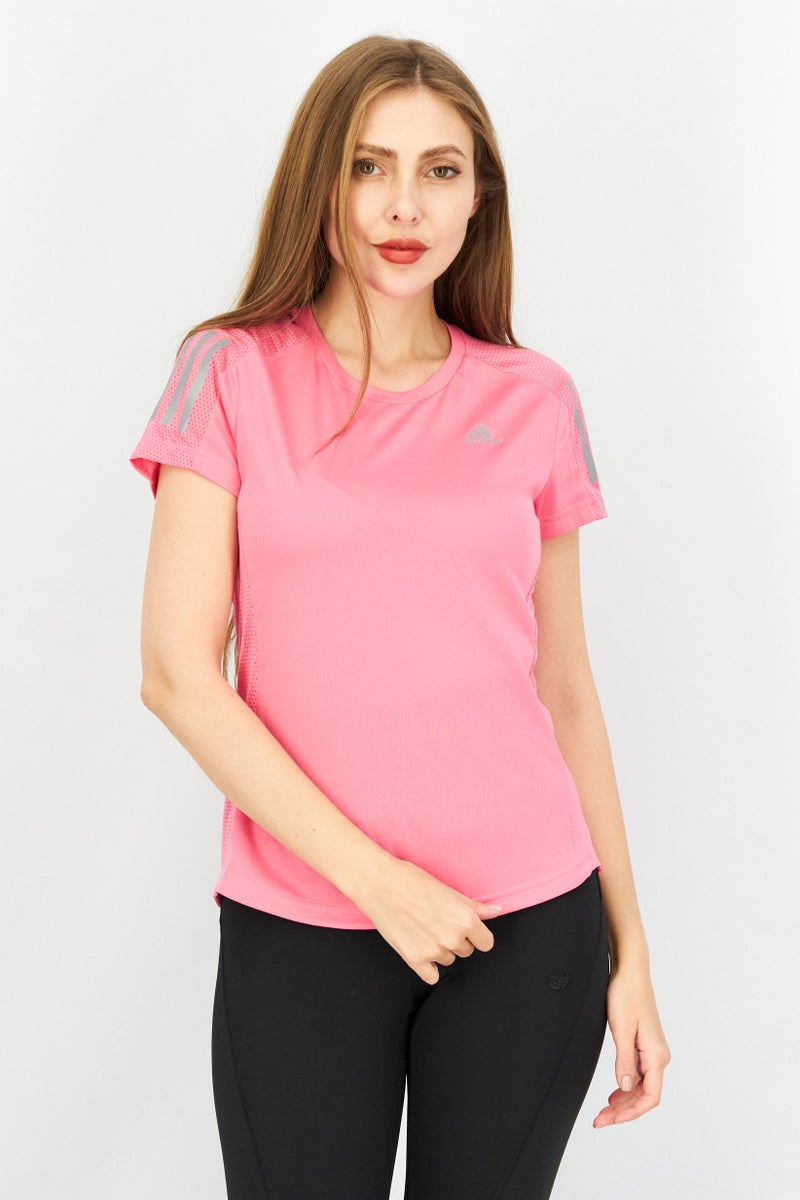Adidas Women Sportswear Fit Brand Logo Training Top, Pink  - Image 1
