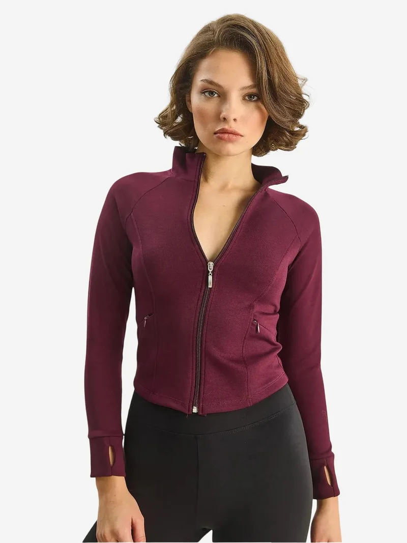 Bianco Lucci LUCCI Slim Fit Knitted Active Top with Zipper