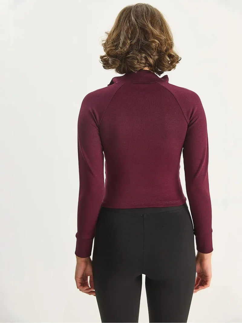 Bianco Lucci LUCCI Slim Fit Knitted Active Top with Zipper