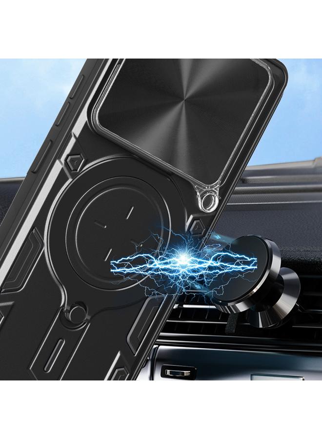 S-TOP Case For Realme GT 6T CD Texture Sliding Camshield Magnetic Holder Phone Case - Image 4