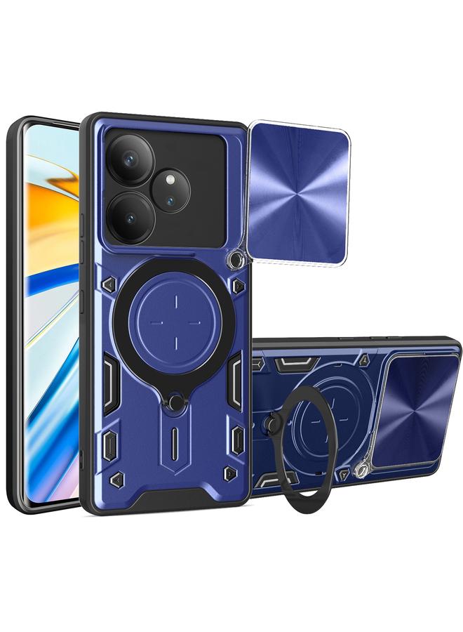 S-TOP Case For Realme GT 6T CD Texture Sliding Camshield Magnetic Holder Phone Case - Image 1