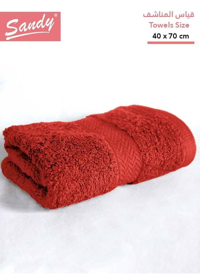 Sandy Sandy 100% Cotton Luxury Bath Towel for Face, Ideal for Daily Use, Quick Dry, High Absorbent and Super Soft 70x40 cm, Terra  - Image 1
