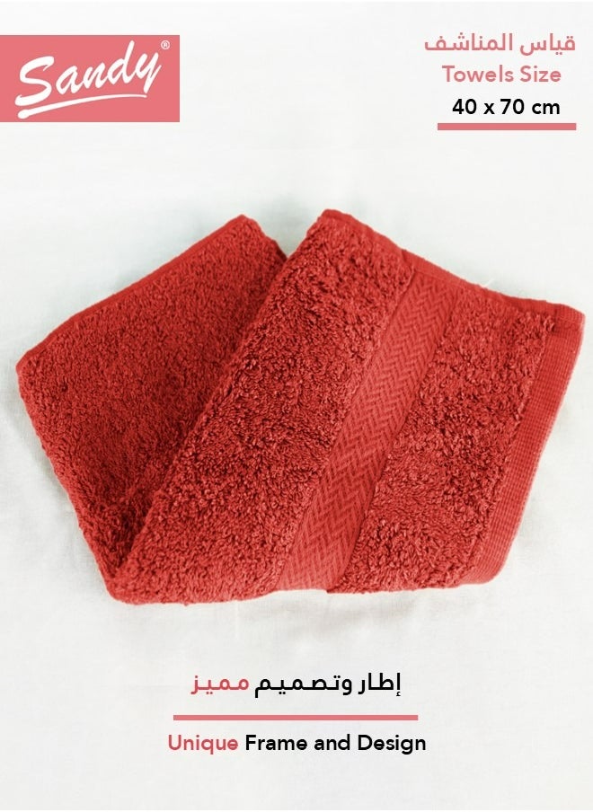 Sandy Sandy 100% Cotton Luxury Bath Towel for Face, Ideal for Daily Use, Quick Dry, High Absorbent and Super Soft 70x40 cm, Terra  - Image 2