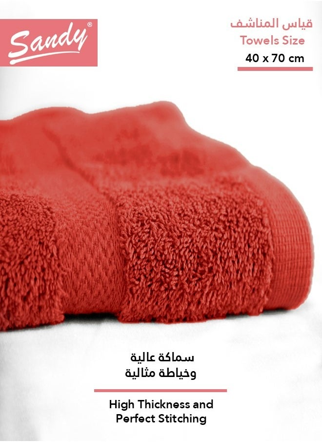 Sandy Sandy 100% Cotton Luxury Bath Towel for Face, Ideal for Daily Use, Quick Dry, High Absorbent and Super Soft 70x40 cm, Terra  - Image 3