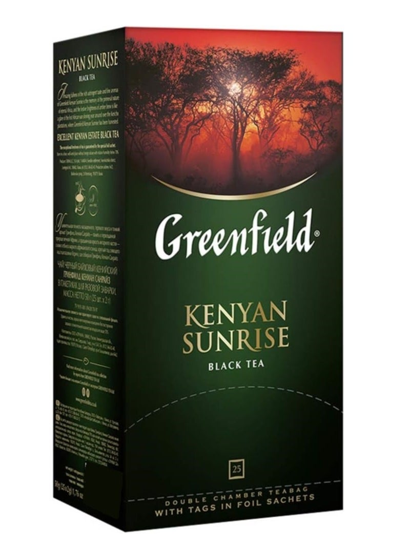 جرين فيلد شاي أسود كيني صن رايز 25 كيس شاي 50 جم - Image 2
