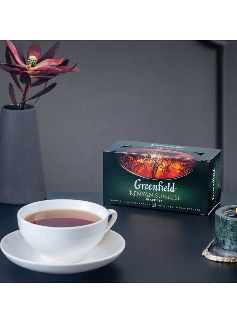 جرين فيلد شاي أسود كيني صن رايز 25 كيس شاي 50 جم - Image 5