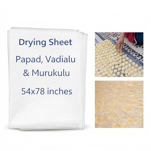 Aqbah Pack of 2 (54 X 78 inch) Transparent Polythene Sheet Heavy Duty for Drying Papad, Pickle & Snacks | Waterproof, Washable & Reusable Plastic Sheet for Kitchen & Multipurpose Use - Image 1