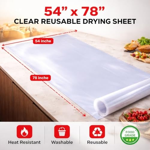 Aqbah Pack of 2 (54 X 78 inch) Transparent Polythene Sheet Heavy Duty for Drying Papad, Pickle & Snacks | Waterproof, Washable & Reusable Plastic Sheet for Kitchen & Multipurpose Use - Image 2