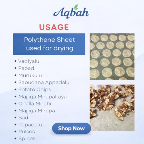Aqbah Pack of 2 (54 X 78 inch) Transparent Polythene Sheet Heavy Duty for Drying Papad, Pickle & Snacks | Waterproof, Washable & Reusable Plastic Sheet for Kitchen & Multipurpose Use - Image 4