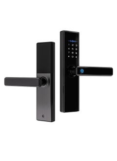 ALINK Smart Door Lock Smart Lock，Fingerprint lock ,Electronic Door Lock，Digital Smart Lock,Tuya App Unlocking Keyless Lock,Color black,4585 Mortise  - Image 1