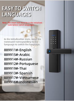 ALINK Smart Door Lock Smart Lock，Fingerprint lock ,Electronic Door Lock，Digital Smart Lock,Tuya App Unlocking Keyless Lock,Color black,4585 Mortise  - Image 4