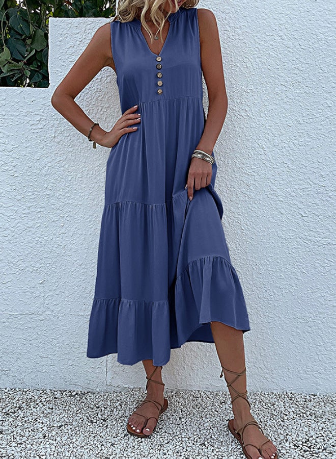 Yailla Summer Vest Skirt Sleeveless Loose Casual Dress 