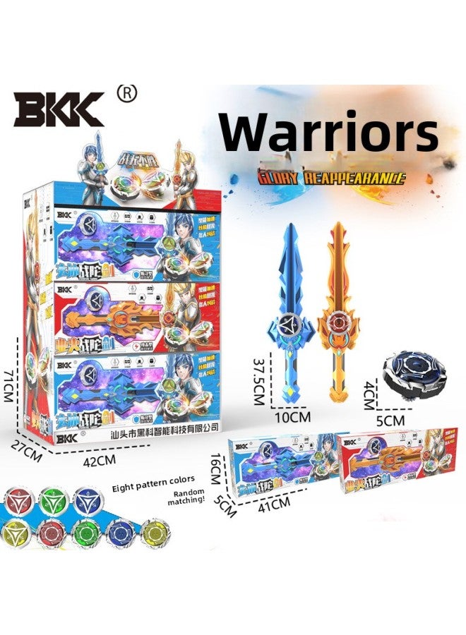 BKK Gyro Vs. Children's Luminous Gyro Sword Toy Merchant Super Supply Children's Gift Box Toy Wholesale-Color:Portable Gift Box 【including Gyro Sword * 2 + Gyro * 4 + Gyro Battle Plate】】 - Image 3