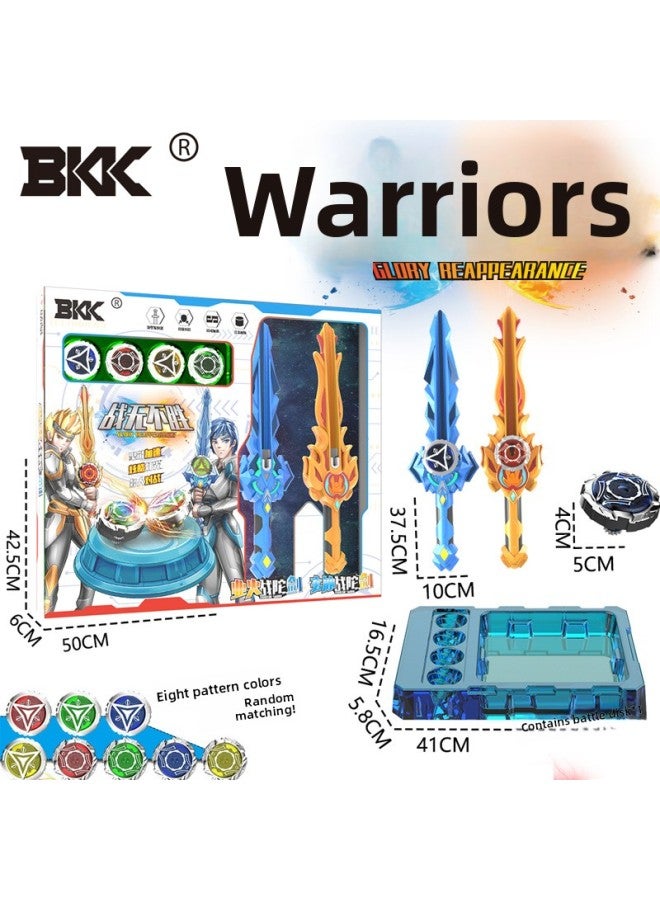 BKK Gyro Vs. Children's Luminous Gyro Sword Toy Merchant Super Supply Children's Gift Box Toy Wholesale-Color:Portable Gift Box 【including Gyro Sword * 2 + Gyro * 4 + Gyro Battle Plate】】 - Image 1