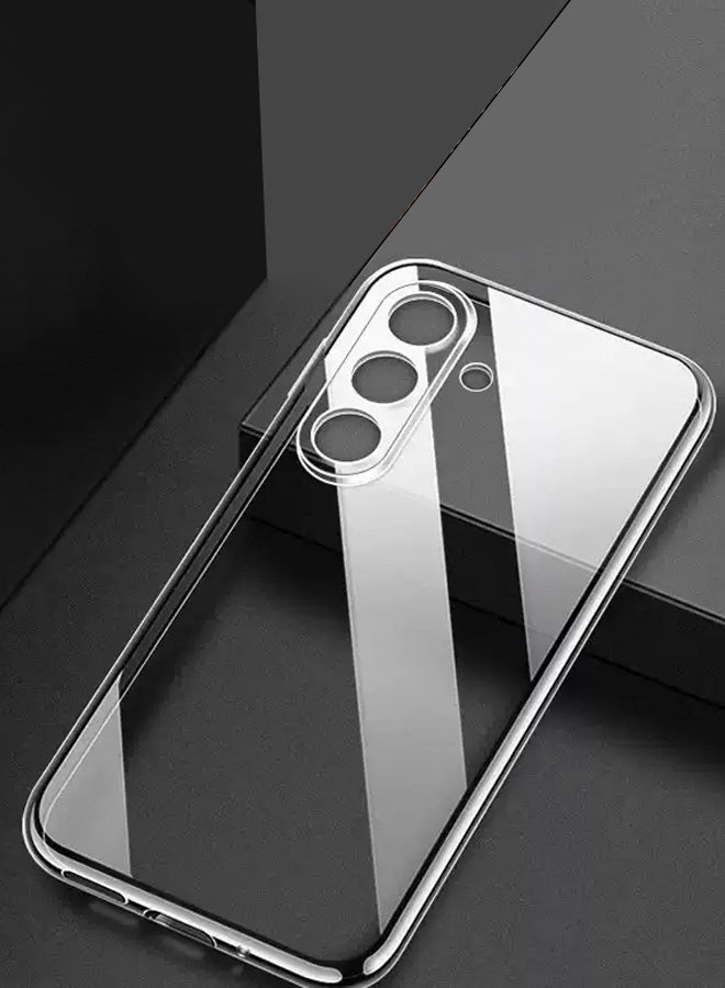 غلاف هاتف شفاف رفيع إطار TPU ناعم ظهر PC صلب بأربع زوايا ماصة للصدمات مضاد للسقوط والخدش بحماية بارزة للشاشة والكاميرا لسامسونج جالاكسي S25 - Image 2