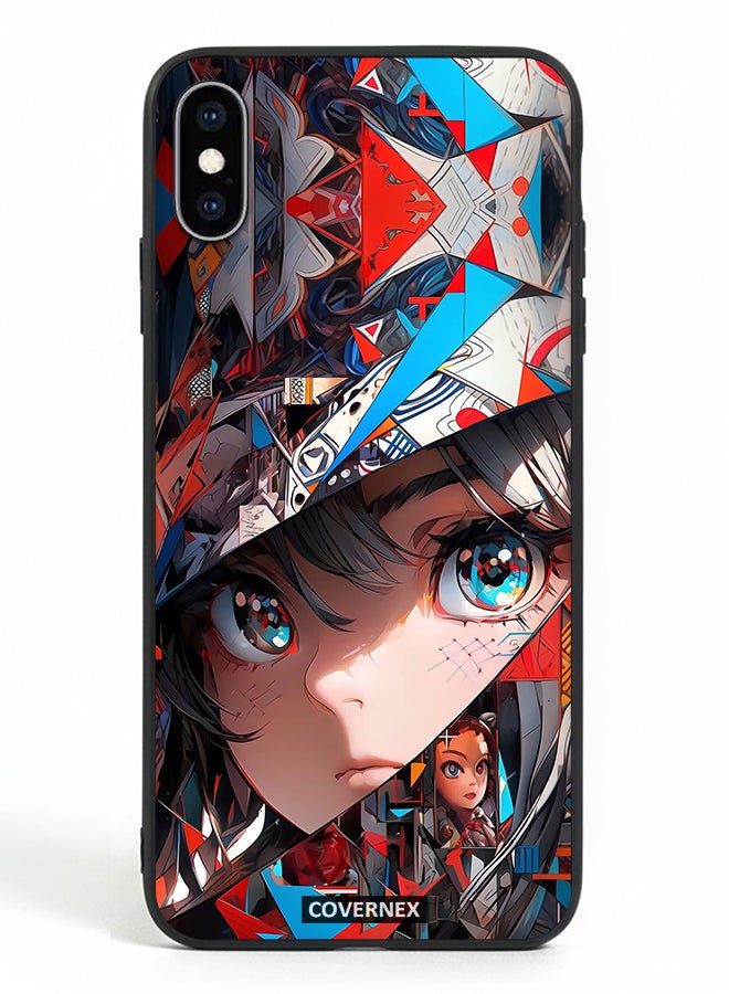 Covernex Apple iPhone Xs Protective Case Cover Printed Featuring Abstract Collage Anime Eyes Graphic - Image 2