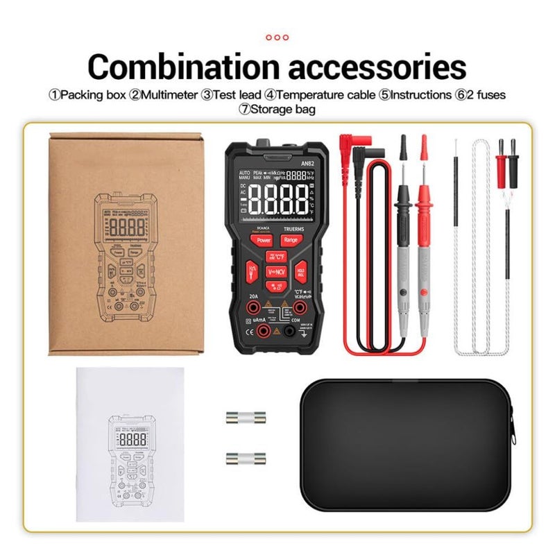 Professional Digital Multimeter Voltage Current Resistance Tester Auto Power Off Double Safety Protection - Image 4