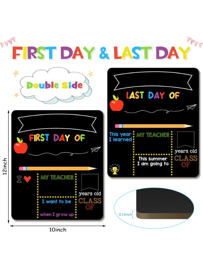 Chielor First & Last Day of School Signs, 10 x 12 Inch Double Sided Back to School Board, Reusable Wooden 1st Day of Preschool/Kindergarten Photo Props - Image 3
