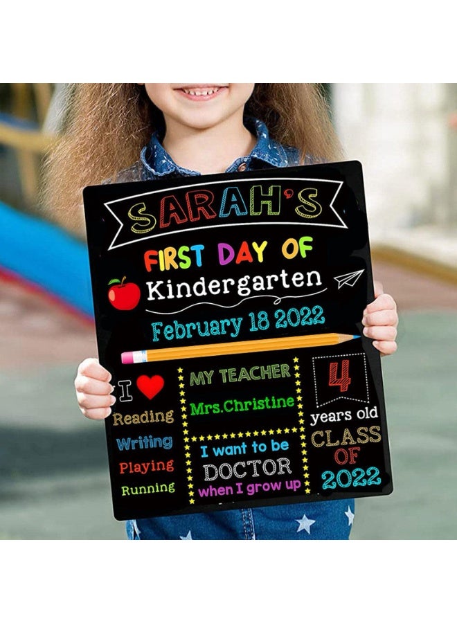 Chielor First & Last Day of School Signs, 10 x 12 Inch Double Sided Back to School Board, Reusable Wooden 1st Day of Preschool/Kindergarten Photo Props - Image 5