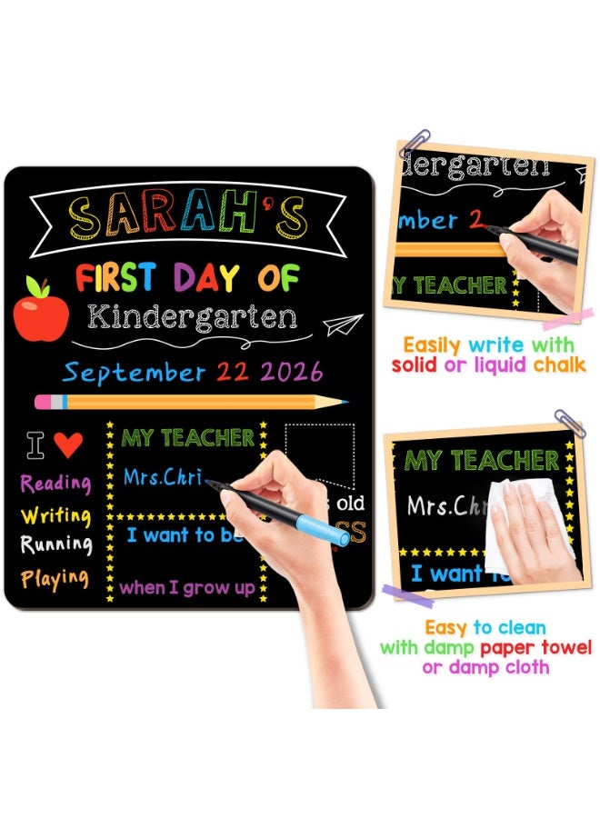 Chielor First & Last Day of School Signs, 10 x 12 Inch Double Sided Back to School Board, Reusable Wooden 1st Day of Preschool/Kindergarten Photo Props - Image 2
