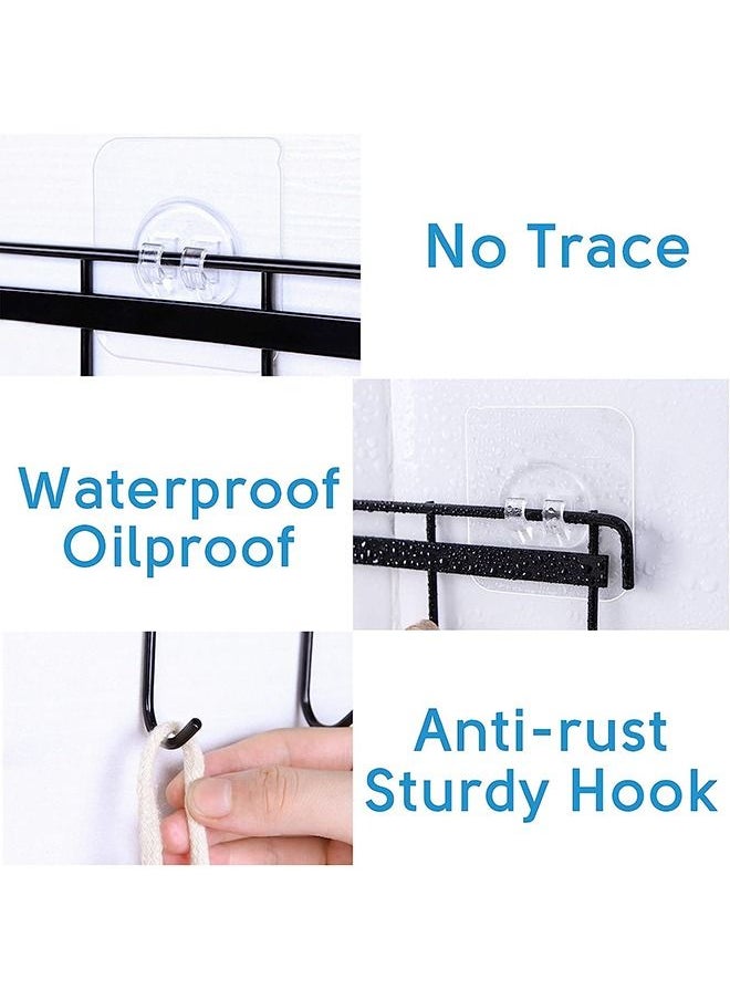 Arabest 2 Pack Kitchen Adhesive Wall Hooks Rack Rail, Space Saving Wall Hanger No Drilling Hanger with 6 Hooks for Kitchen Bathroom Bedroom Closet Stainless Kitchen Tools for Hanging Knives, Spoon  - Image 3