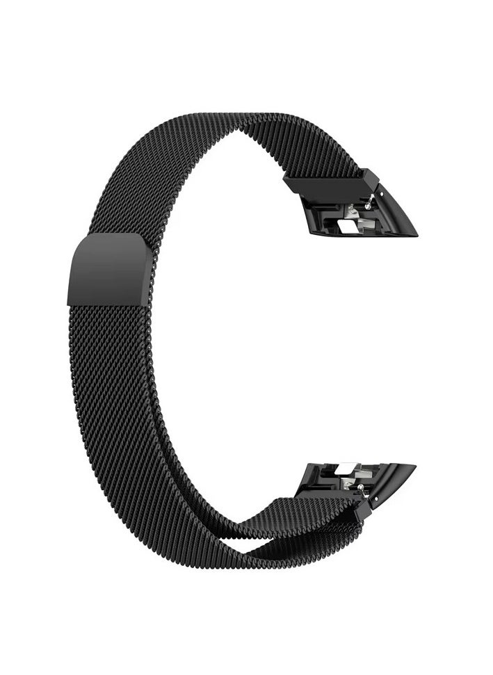 Generic Replacement Band for Huawei Band 7/Honor Band 7 Band Magnetic Stainless Steel Strap Loop Watch Band Sports Straps (Black)  - Image 3