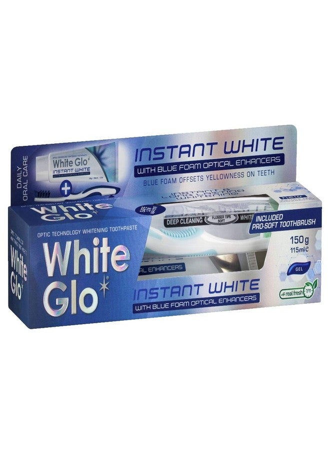 White Glo Instant White Optic Technology Whitening Toothpaste + Toothbrush - Image 1