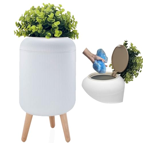 Yatmung Dog Poop Trash Can Outside 25 Gal Bathroom Trash Can with Lid Bedroom Garbage Can Small Pet Waste Container with Lid Outdoor Office Living Room Plant Styled Dog Poop Bucket - Image 1