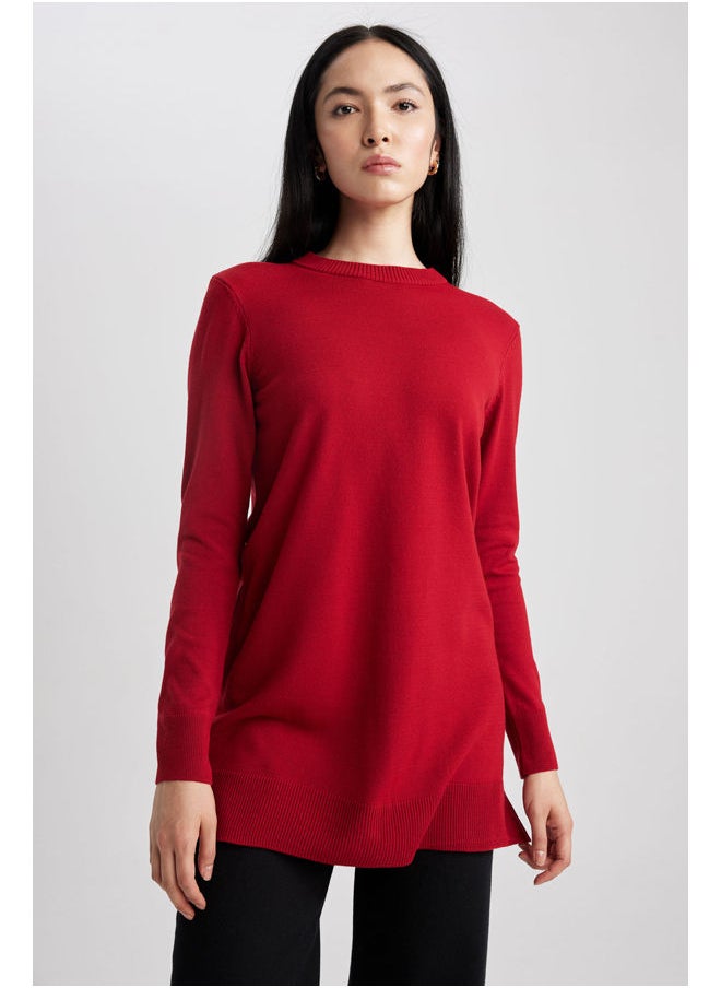 DeFacto - Woman Tricot Regular Fit C Neck Long Sleeve Tunic - Image 1