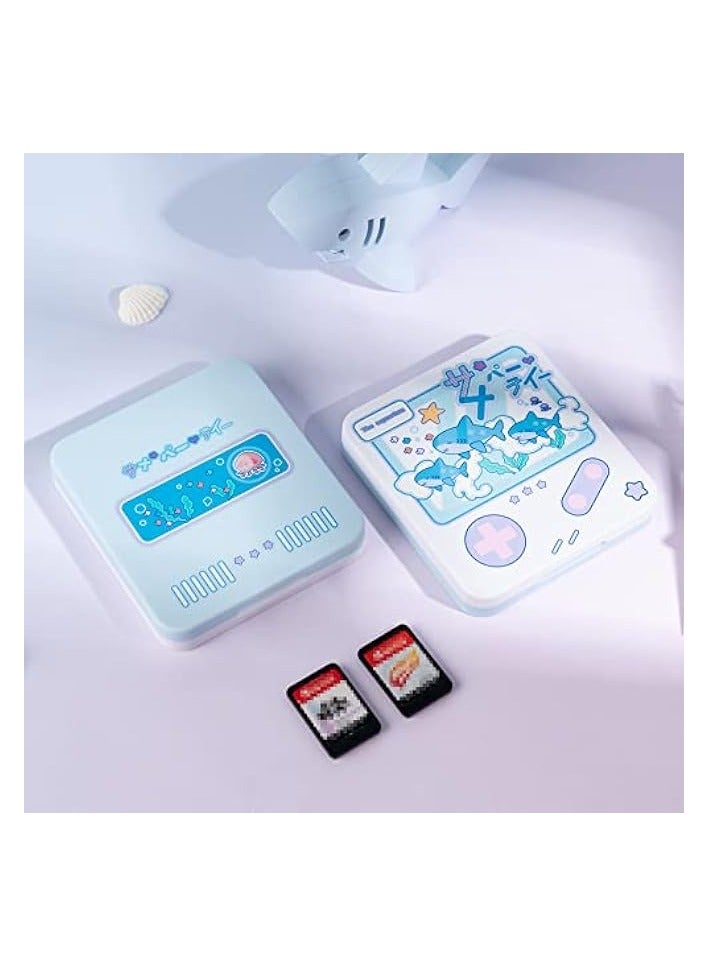 بروماس حافظة بطاقات ألعاب سويتش المحمولة - حافظة حامل ألعاب سويتش مع 12 فتحة لبطاقات الألعاب - صندوق تخزين لحمل خرطوشة بطاقات الألعاب متوافق مع نينتندو سويتش - حفلة القرش - Image 5