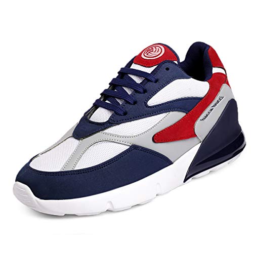 Bacca Bucci® Men's Urban Retro Series 2.0 Color Blocked Fashion Sneaker/Sports for Walking, Party,Shopping,Running & Fun- Blue & Red, Size UK6 - Image 1