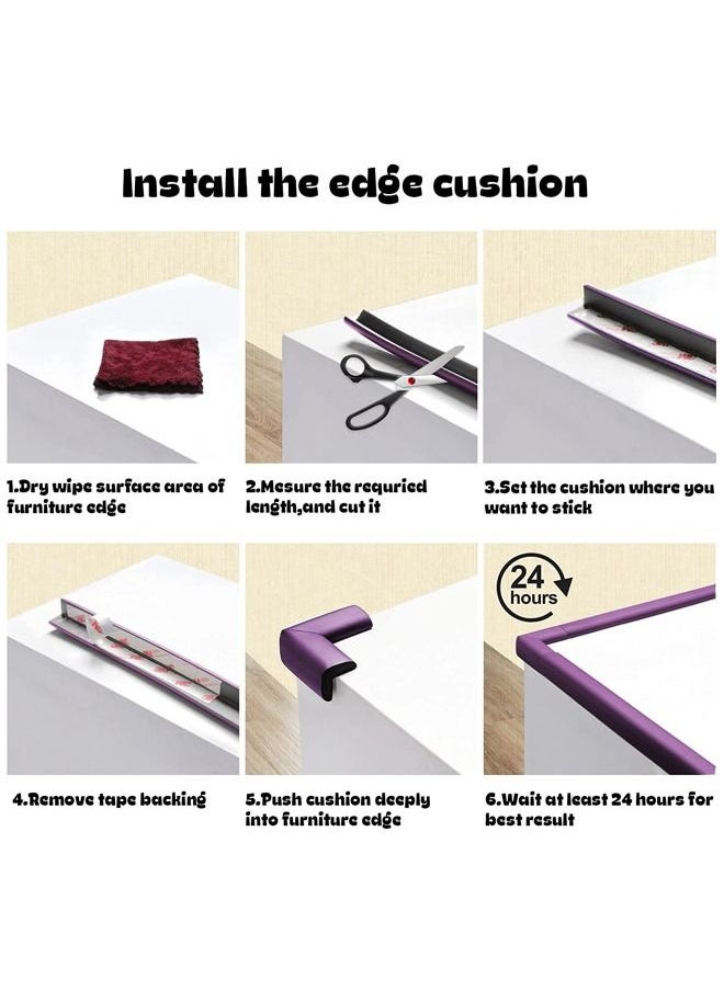 BAYBEE - Baybee 6.5Ft Baby Safety Edge and Corner Guard Protector Roll 3M Pre Taped With 4-Piece Table Corner Protector Cushion Child Safety Corner Edge Protector for Table Furniture Edge Safety Bumpers Brown - Image 1