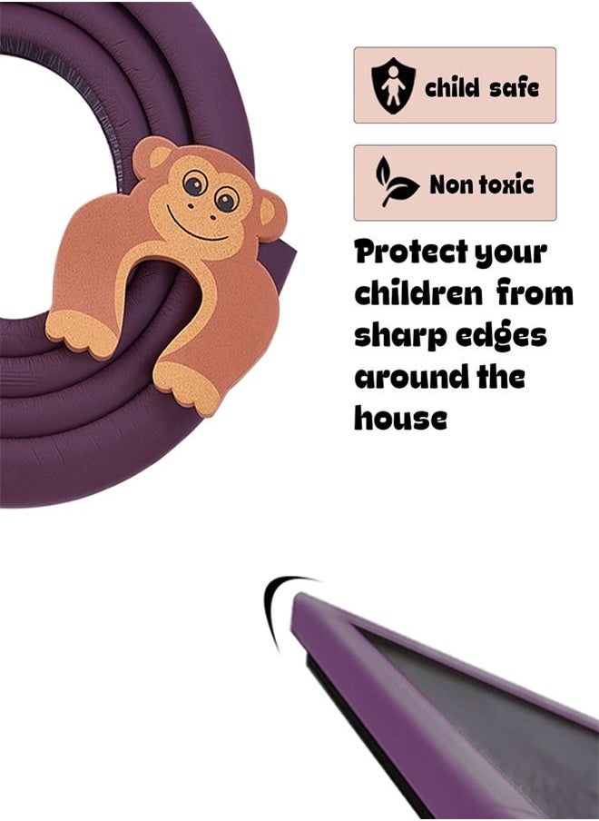 BAYBEE - Baybee 6.5Ft Baby Safety Edge and Corner Guard Protector Roll 3M Pre Taped With 4-Piece Table Corner Protector Cushion Child Safety Corner Edge Protector for Table Furniture Edge Safety Bumpers Brown - Image 1