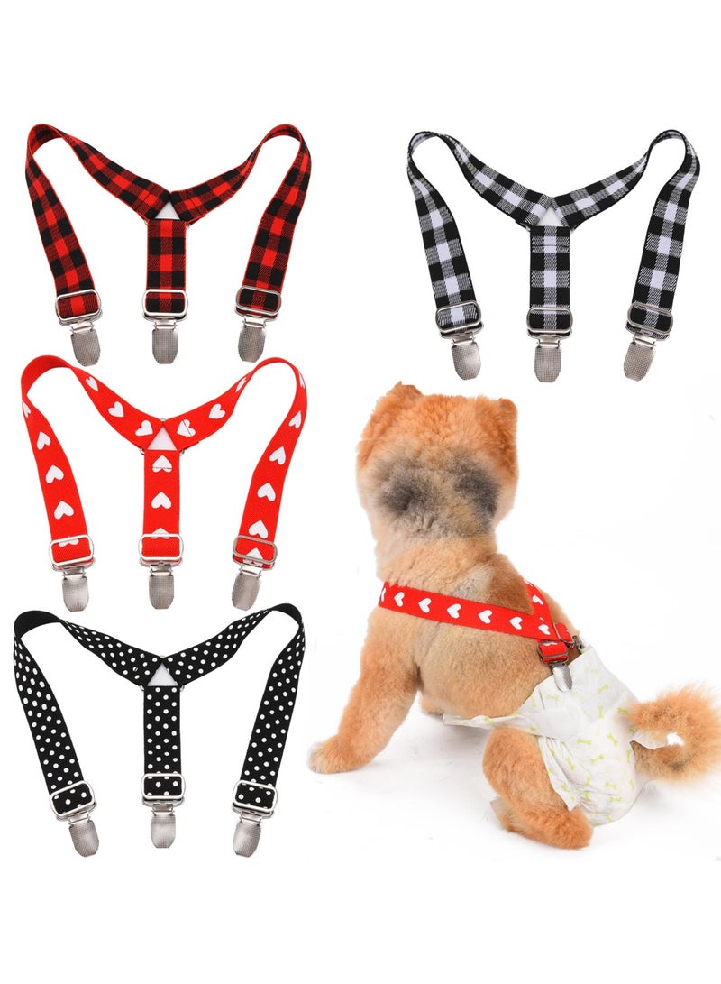 CMGTYYD CMGTYYD 4 Pcs Dog Diaper Suspenders | Cat Suspenders | Female Male Dog Skirt Dress & Diaper Keeper | for Small Medium and Large Dogs (Square,Heart, L) - Image 1