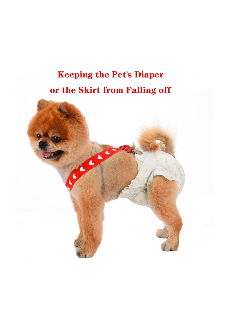 CMGTYYD CMGTYYD 4 Pcs Dog Diaper Suspenders | Cat Suspenders | Female Male Dog Skirt Dress & Diaper Keeper | for Small Medium and Large Dogs (Square,Heart, L) - Image 2