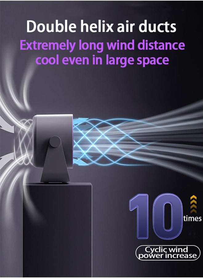 HOOPZOZA Advanced Small Indoor Air Circulation Desktop Fan with Digital Display 90° Angle and 100 Speed Adjustments Mini Fan 4000mAh Wall Mountable Portable USB Fan for Travel Bedroom Kitchen Desktop Camping Black  - Image 2