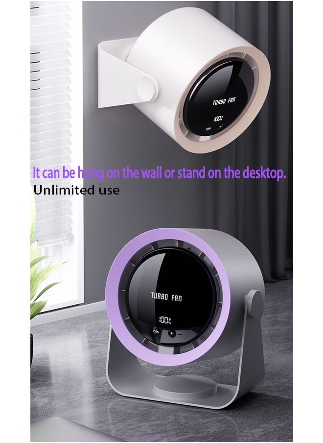 HOOPZOZA - Advanced Small Indoor Air Circulation Desktop Fan with Digital Display 90° Angle and 100 Speed Adjustments Mini Fan 4000mAh Wall Mountable Portable USB Fan for Travel Bedroom Kitchen Desktop Camping Black - Image 1