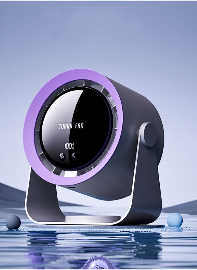 HOOPZOZA Advanced Small Indoor Air Circulation Desktop Fan with Digital Display 90° Angle and 100 Speed Adjustments Mini Fan 4000mAh Wall Mountable Portable USB Fan for Travel Bedroom Kitchen Desktop Camping Black  - Image 1