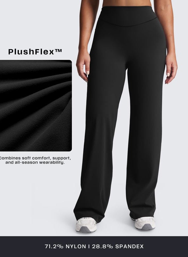 Aoxjox Women's Workout Velura Straight Leg Bottoms Mid-Waist Hidden Srcunch PlushFlex™ Gym Yoga Pants 31"/33"/35" - Image 3