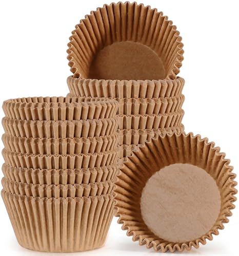Caperci Standard Cupcake Muffin Liners for Baking 300 Pcs  Odorless Greaseproof Paper Muffin Baking Cups for Wedding Birthday Party Baby Shower Festivals Natural