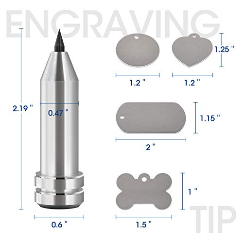 3 BUZZLETT Engraving Tip/Tool/Etching Tool, Compatible with Cricut Maker, Explore 3, Explore, Explore Air, Explore Air 2 and Explore One, with 16 Pieces of Modern Classic Silver Blank Tags& Labels - Image 2